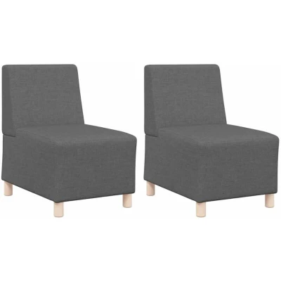 Image of vidaXL Sofa Chair 2 pcs Dark grey 55 x 74 82 cm Fabric