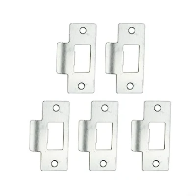 Image of URPIZY 5pcs Standard Tubular Latch Replacement Striker Plate Nickel Plated Door Strike Stainless steel