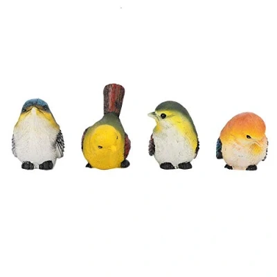 Image of Cute Bird ornaments, 4 Pcs Resin Birds Animal Figurine Decoration, Lawn Garden Courtyard Ornaments for Home Desktop
