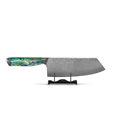 Image of Mother of Pearl Jewels Damascus Nakiri Knife 20 cm