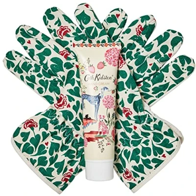 Image of Cath Kidston Beauty Artist Kingdom Gardening Gloves Set, 100ml Hand Cream &amp; Gardener&#039;s