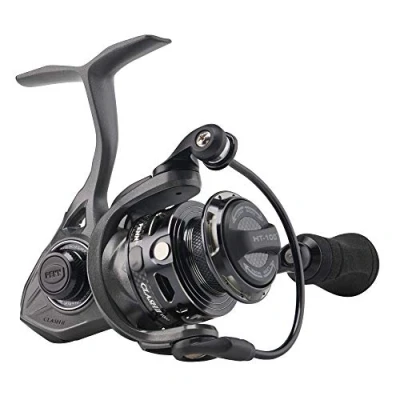 Image of PENN Clash II Spinning Fishing Reel, Sea Inshore Fishing, Lightweight Saltwater Shore and Kayak Reel for Lure Bass, Pollack, Cod, Wrasse, Grey/Black, 1000
