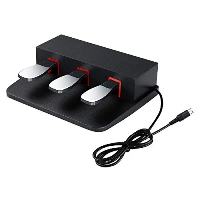 Image of ATNEDCVH 3 Pedal for Digital Keyboard Piano,3 Unit Yamaha P85 P95 P48 P105 P115 Electric Piano (Black)