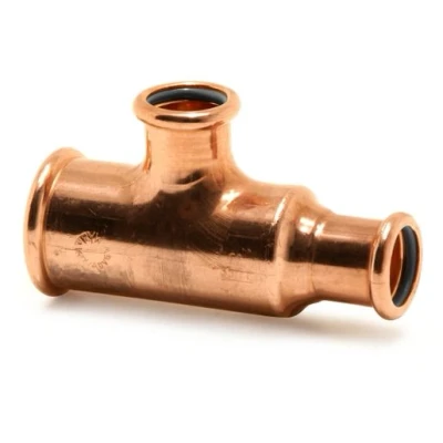 Image of Pegler VSH Xpress Copper Press Fit Tee Reduced One End and Branch 28 x 22 22mm S27 38532