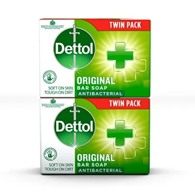 Image of Dettol Soap Original Antibacterial Bar 3 Twin Pack, 6 x 100g Hand &amp; Body Disinfects and Kills 99.99% of Germs, Ideal for Handwashing Cleansing