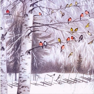 Image of Artist Christmas Cards (M&amp;G1231) New Year&#039;s Guests Pack of 5