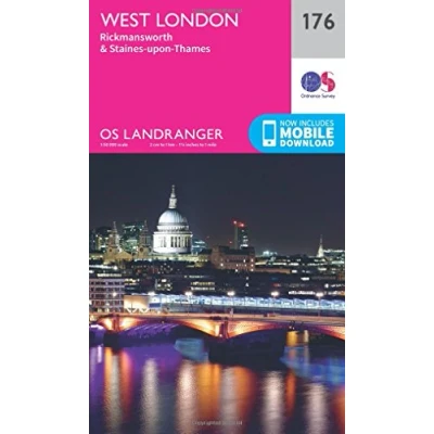 Image of Landranger 176 West London, Rickmansworth &amp; Staines Map With Digital Version