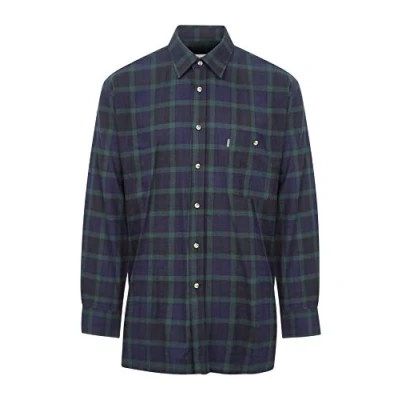 Image of Champion Mens Country Matlock Long Sleeve Cotton Shirt Navy Check XL