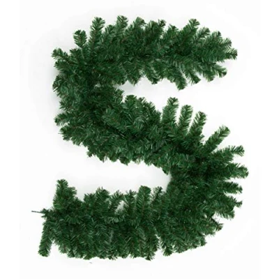 Image of 2m/200cm Green Christmas Garland Alaskan Pine for Fireplaces Home Wall Door Stair Artificial Xmas Tree Garden Yard Decorations