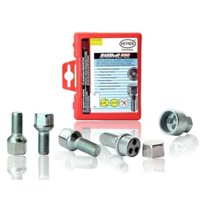 Image of Heyner Germany StillBull Locking Wheel Nuts Fits VW ID.3 2019 on M14x1.5 Set 4 Locks Alloys Antitheft Protection Bolts OHE