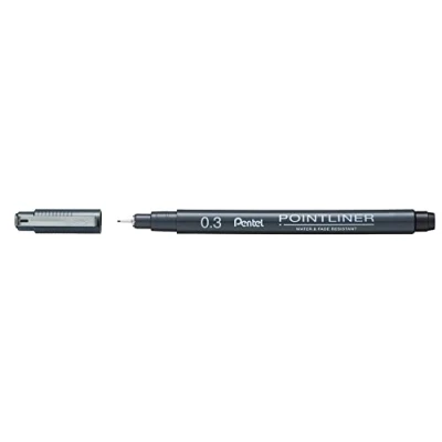 Image of Pentel Pointliner 0.03mm Black Pack of 12