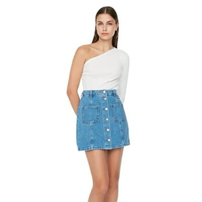 Image of Trendyol Women Mini A line Denim Skirt