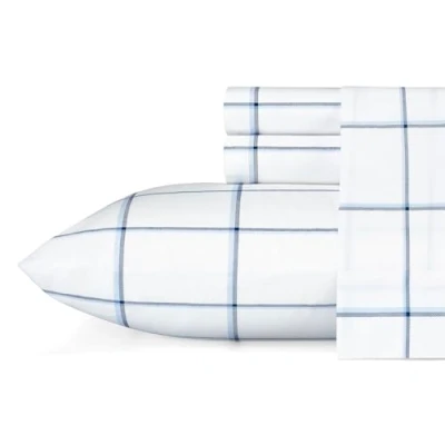 Image of Nautica Cotton Percale Bedding Set, Crisp &amp; Cool, Lightweight Breathable, 100%, Plot Blue/White, Queen
