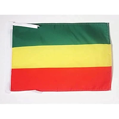 Image of AZ Flag Ethiopia without arms 18&#039;&#039; x 12&#039;&#039; 100% Polyester Ethiopian civil Small Banner with Two Cords Fade Resistant Vivid Colors 18x12 in 45x30 Cm