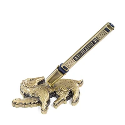 Image of The Noble Collection Harry Potter Gryffindor House Pen and Desk Stand Die Cast Metal Lion Mascot Officially Licensed Film Set Movie Props Wand Gifts Stationery