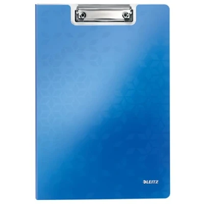 Image of Leitz A4 Clipfolder with Cover, Lightweight Polyfoam, WOW Range, Metallic Blue,41990036