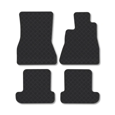 Image of Rubber Car Mats Compatible with Lexus Sc430 (2001 2010) Tailored Fit Floor Set Accessory Black Custom 4 Pieces Clips Anti Slip Backing, Heavy Duty &amp; Waterproof
