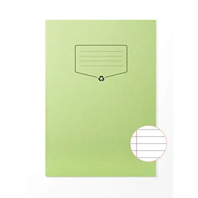 Image of Silvine A4 Recycled Exercise Book Lined with Margin (64 Pages) Green [Pack of 10]