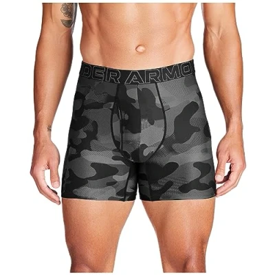 Image of Under Armour Men&#039;s Tech 6 inch Boxerjock 2 Pack Boxer Briefs, Black Neo Camo Print 3 Pack, XL (Pack of 3)