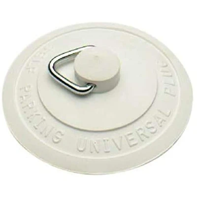 Image of Merriway Bh00004 Self Seating Universal Basin and Bath Rubber Plug, White, 57 mm
