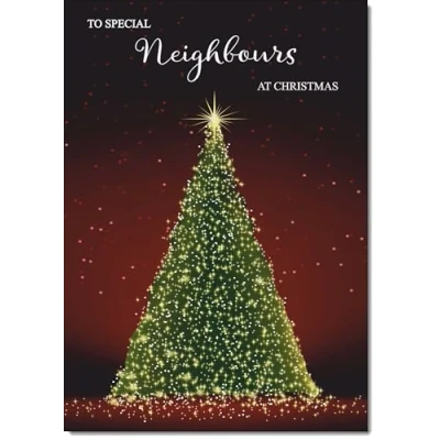Image of doodlecards Neighbours Christmas Card Green Tree Medium Size for with Plain Envelope