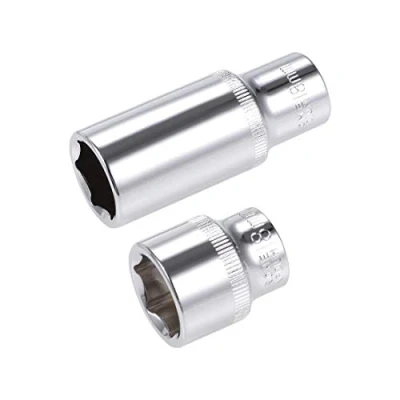 Image of 3/8 inch Drive 18 mm 6 Socket Shallow and Deep Set Cr V Steel 2 Pcs