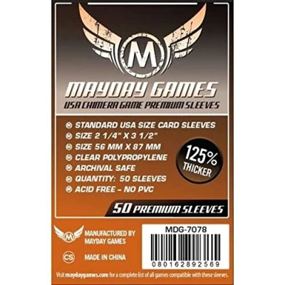 Image of Mayday Games 57.5 x 89 mm SLEEVES Chimera USA Premium Card Game (Pack of 50)