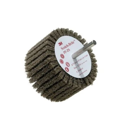 Image of 3M Scotch Brite PF ZS AMED 75 x 45 6mm Shaft Mounted Cut and Polish Flap Brush