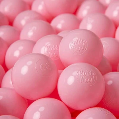 Image of KiddyMoon Soft Plastic Play Balls For Children 100 Balls/6Cm 2.36In Colourful Made In EU, Light Pink