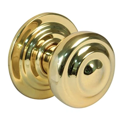 Image of Amig Gold Brass Door Knob Mod. 51 handle Elegant Polished Finish Resistant Design Easy to Install Ideal for Exterior Doors 70 mm Diameter Steel lever