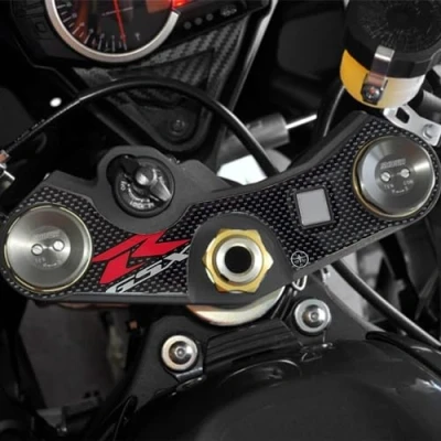Image of labelbike 3D Resin Stickers Decorations and Protections GSXR Motorcycle Steering Fork Plate compatible with SUZUKI GSX R Carbon Color