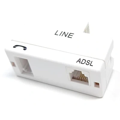 Image of DRUT BT Plug to Phone &amp; RJ11 ADSL Sockets Telephone Broadband Modem Microfilter Lead Cable Adapter (1 Male 2 Female)
