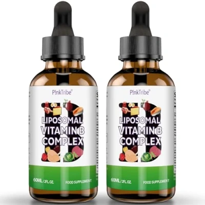 Image of Liposomal Vitamin B Complex Liquid Drops 60ml, High Potency Supplement for Energy Support &amp; Nervous System Health (Pack of 2)