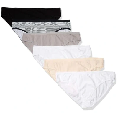 Image of Amazon Essentials Women&#039;s Cotton Bikini Brief Underwear (Available in Plus Size), Pack of 6, Basic Colors/Stripes, XL