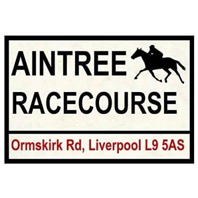 Image of Inga Horse Racing Road Signs (Aintree) Gift Street Metal Tin Sign/Retro Decor Plaque 8X12 inch