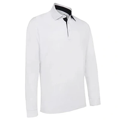 Image of Callaway Golf Mens Long Sleeve Polo Shirt Bright White L