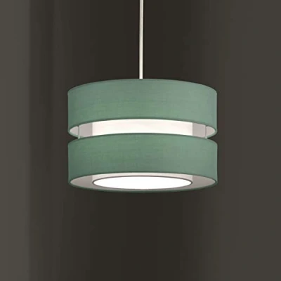 Image of Layer Fabric Ceiling Light Shade Pendant, Duck Egg
