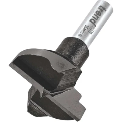Image of Trend Professional 35mm Carbon Steel Hinge Sinking Machine Bit, 54mm Length, Perfect for Euro Style Kitchen Hinges, T420/35X8MMWS