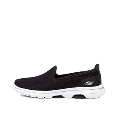 Image of Skechers Women&#039;s GO Walk 5 Slip On Trainers, Black White, 8 UK Wide