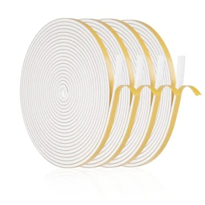 Image of Carehabi 20 m Self Adhesive Door Seal, Window 6 mm x 3 Sealing Tape for Windows, Doors, Skylights, Draught Against Cold, Sound Insulation, (White)