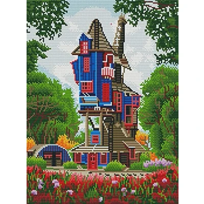 Image of Abillyn Embroidery Cross Stitch Kits Children&#039;s Playground Landscape Stamped with Printed Pattern Starter Kit (Landscape)