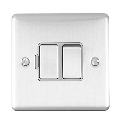 Image of Enhance Decorative Switched Fuse Spur Satin Stainless Finish With Grey Trim