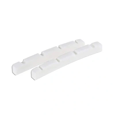 Image of Musiclily 42mm Curved Bottom Slotted Bone Bass Nut for 4 String Precision Jazz Guitar, 42x3.2x4.6/4.8/4.6mm (2 Pieces)