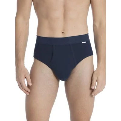 Image of Calida Men&#039;s Midislip Cotton 1:1 Boxer Briefs, Blue (Admiral 883), Large