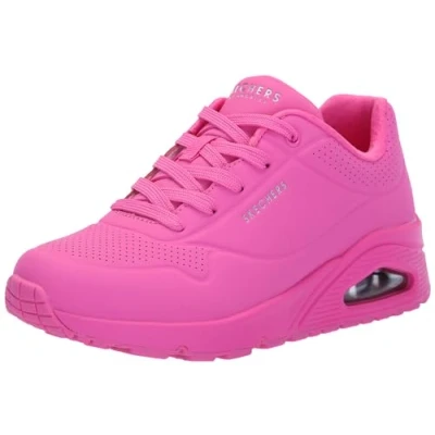 Image of Skechers Womens Uno Stand On Air Sneaker, Hot Pink, 4.5 UK