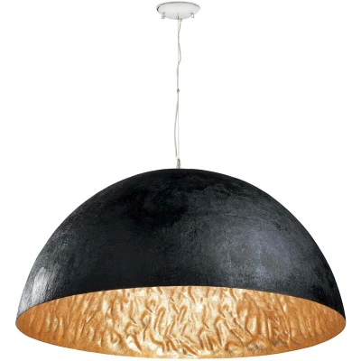 Image of Magma 3 Light Dome Ceiling Pendant Black, Gold, E27