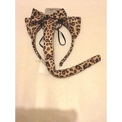 Image of Animal Print Set Leopard Ears Tail Bow Tie Bowtie Fancy Dress Outfit Coat