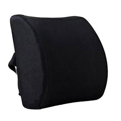 Image of HomDSim Memory Foam Lumbar Cushion Lower Back Support Pillow Posture Correcting Car Seat Home Office Chair (Black)