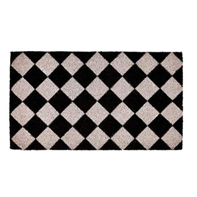 Image of Groundsman Chequer Board Doormat (One Size) (Black/White)