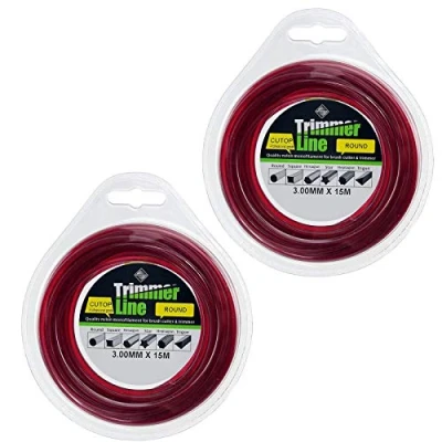 Image of SPARES2GO 3mm Diameter Strimmer Trimmer Brushcutter Spool Refil Line (2 x 15m)